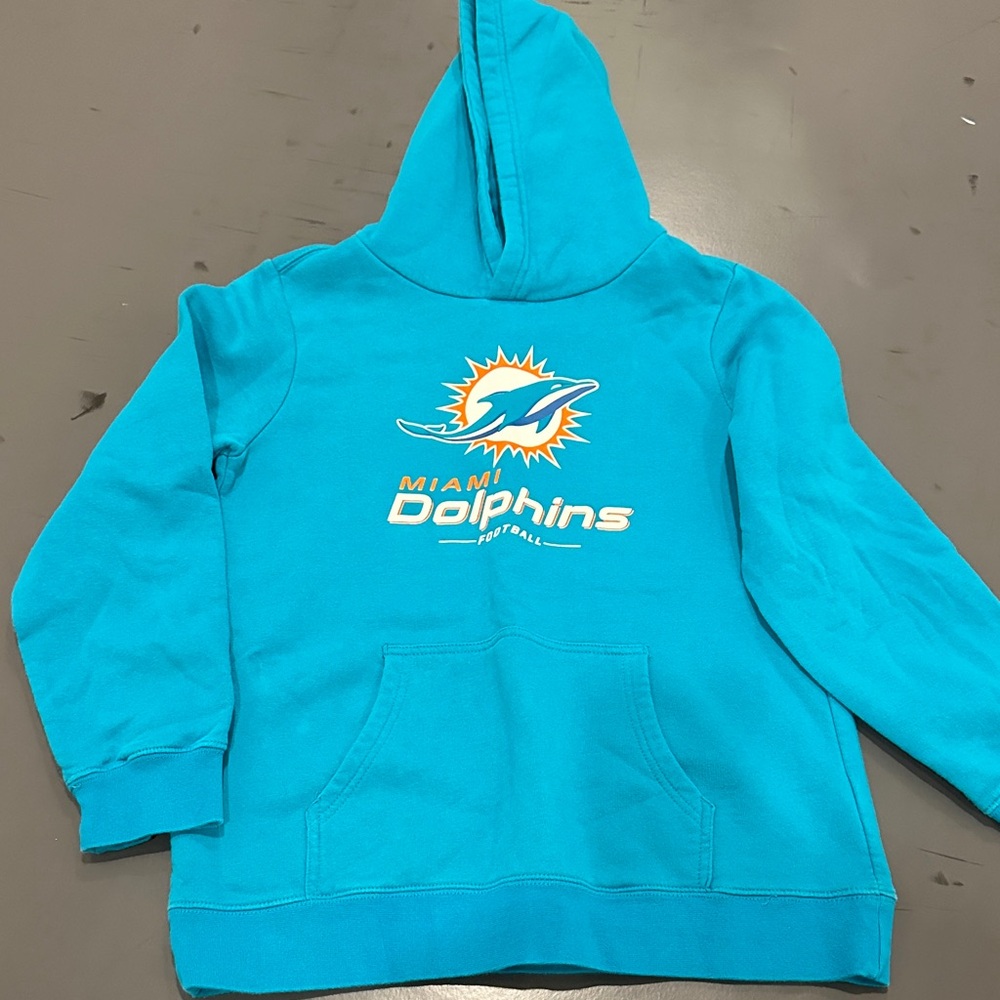 NFL proline Miami Dolphins Youth Blue Hoodie